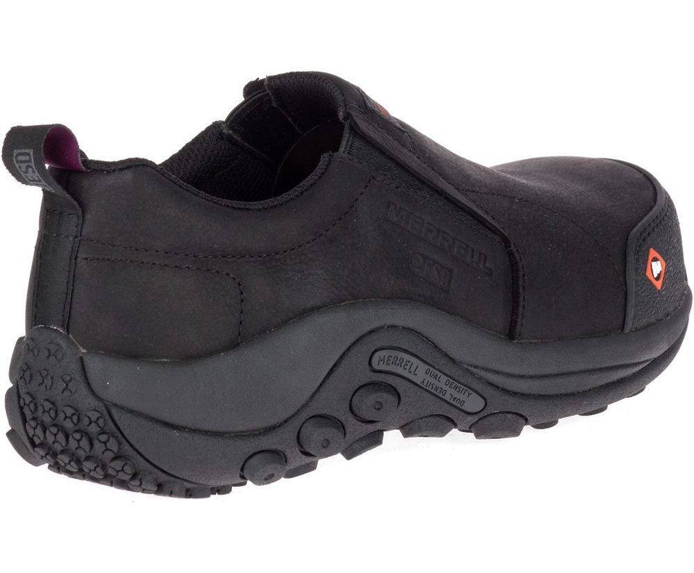 Merrell Slip Ons Black - Jungle Moc ESD Comp Toe Work - Womens 64EPVXJGC